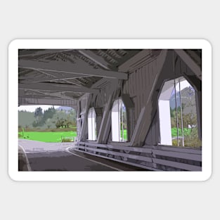 Inside A Covered Bridge Sticker